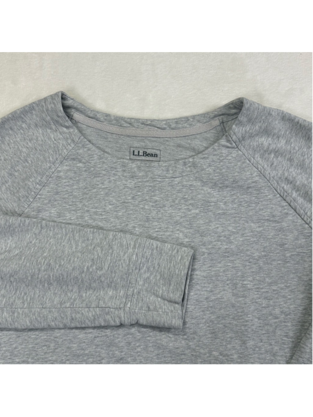 Women's L.L.Bean Gray Long Sleeve Crewneck Sweatshirt Medium Cotton Spandex